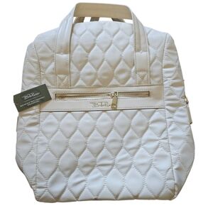 Elegant White Quilted Tote Bag